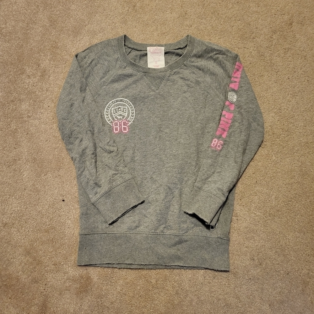 PINK Womens Gray Longsleeve Shirt